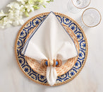 Casbah Napkin in White & Blue