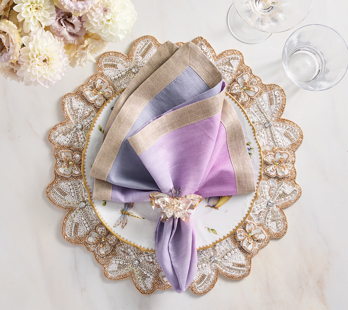 Dip Dye Napkin in Lilac & Periwinkle, Set of 4