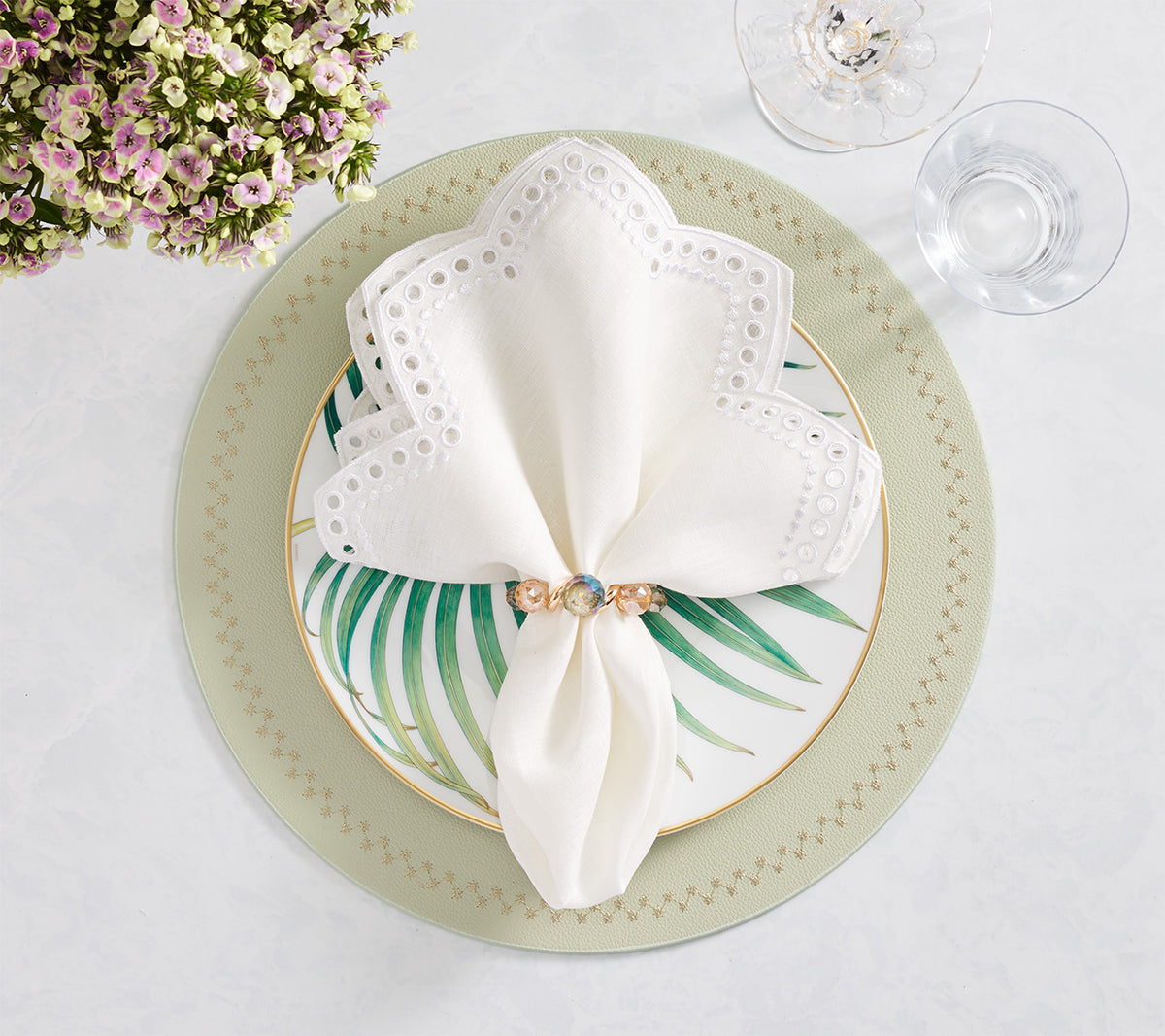 Tapestry Napkin in White, Set of 4