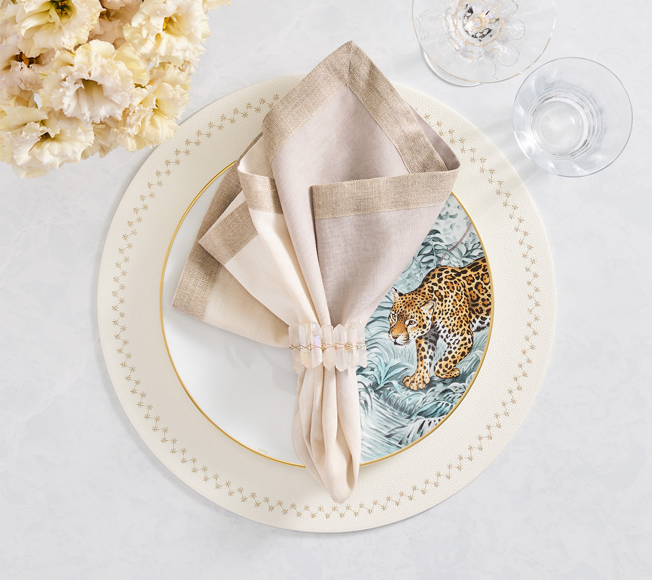 Dip Dye Napkin in Natural & Gray, Set of 4