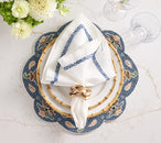 Jardin Napkin in White & Blue, Set of 4
