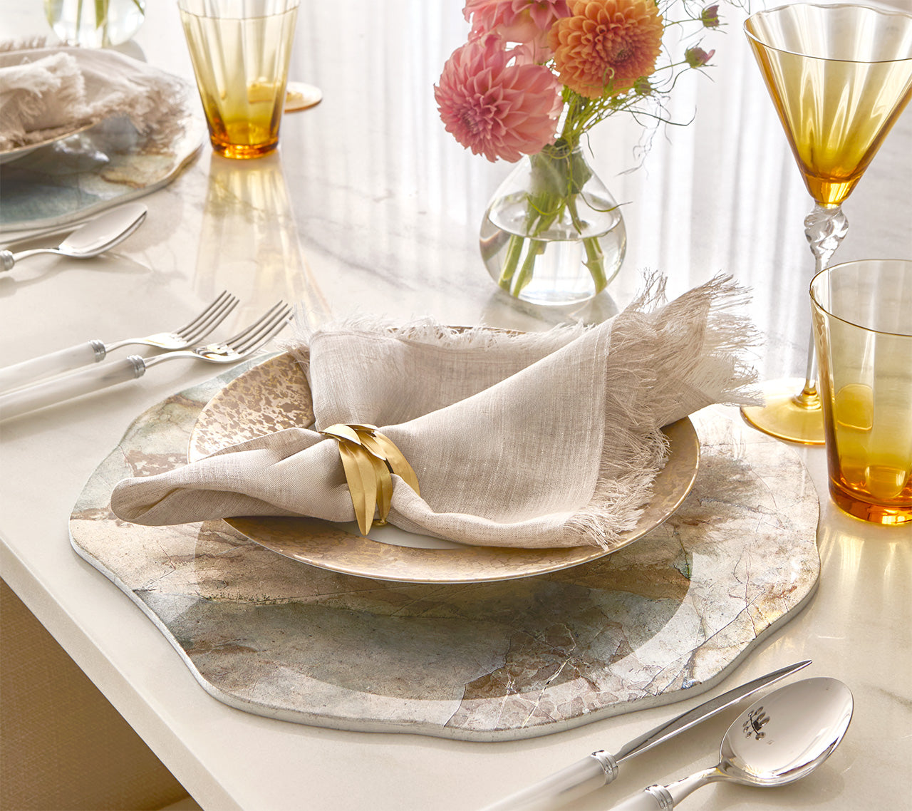 Lucent Placemat in Beige, Taupe & Gray, Set of 4