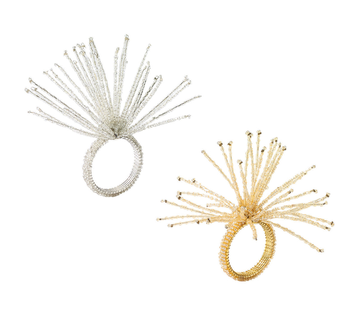 Spider Bead Burst Napkin Rings, Set of 4