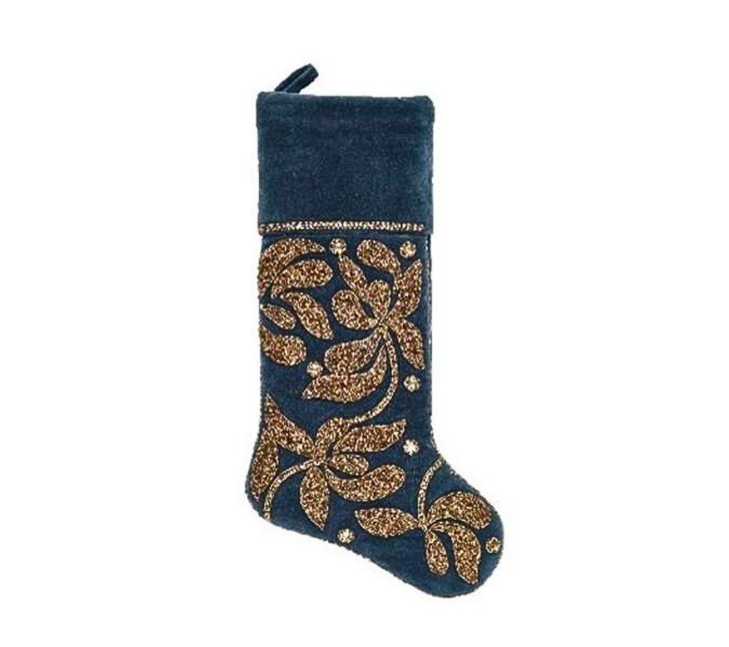Sample: Starlit Soiree Stocking in Navy & Gold
