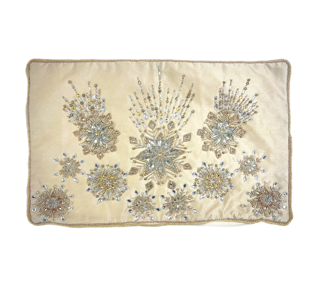 Sample: Enchanted Flakes Pillowcase in Gold & Silver
