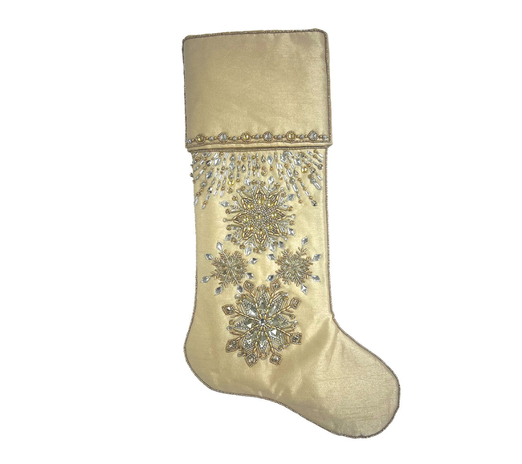 Sample: Enchanted Flakes Stocking in Gold & Silver