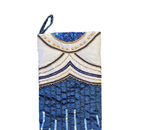 Sample: Midnight Blues Stocking in Blue, White, and Gold