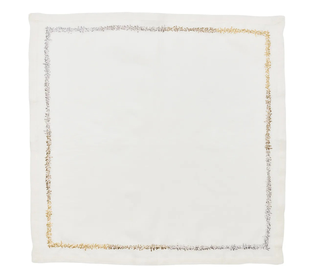 Aurelia Napkin in White, Gold & Silver, Set of 4