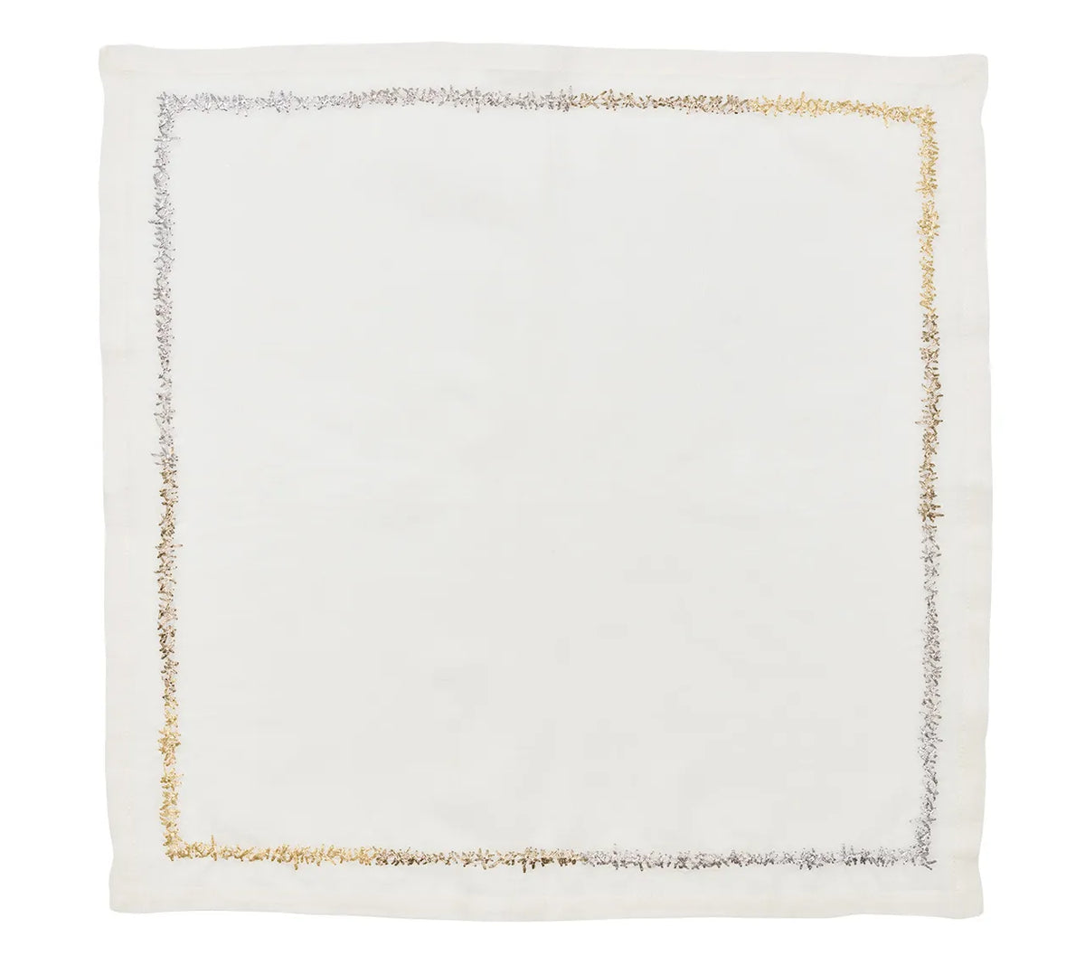 Aurelia Napkin in White, Gold & Silver, Set of 4