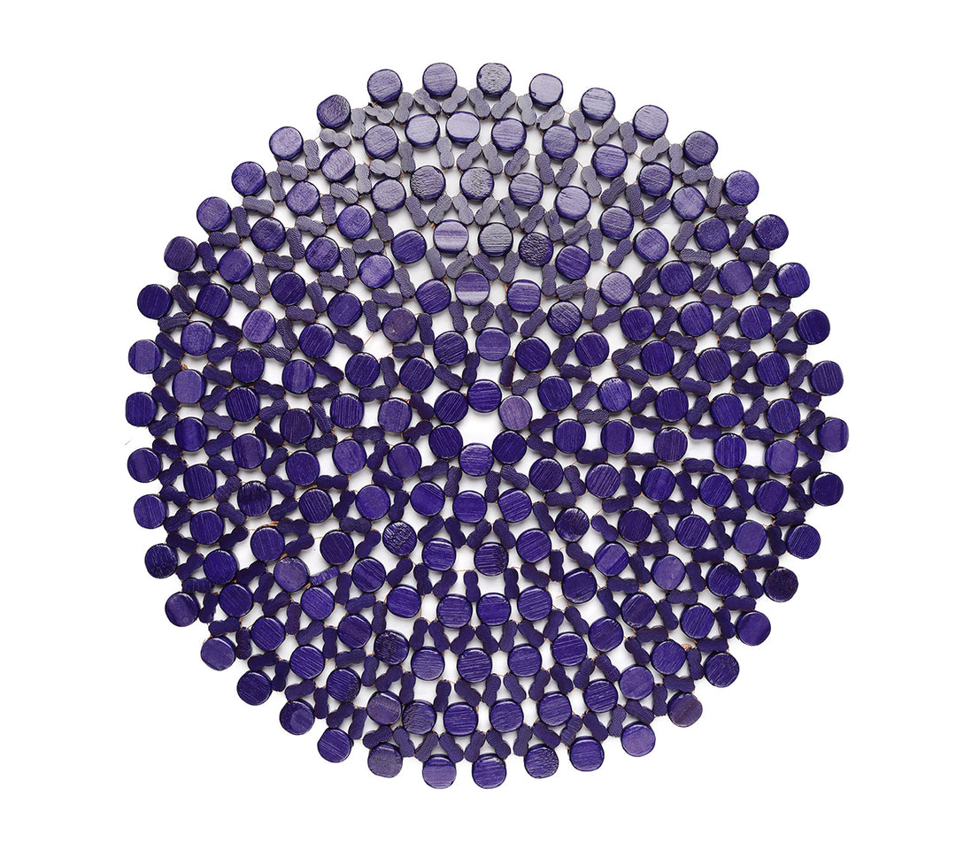 Round Bamboo Placemat in Navy Blue