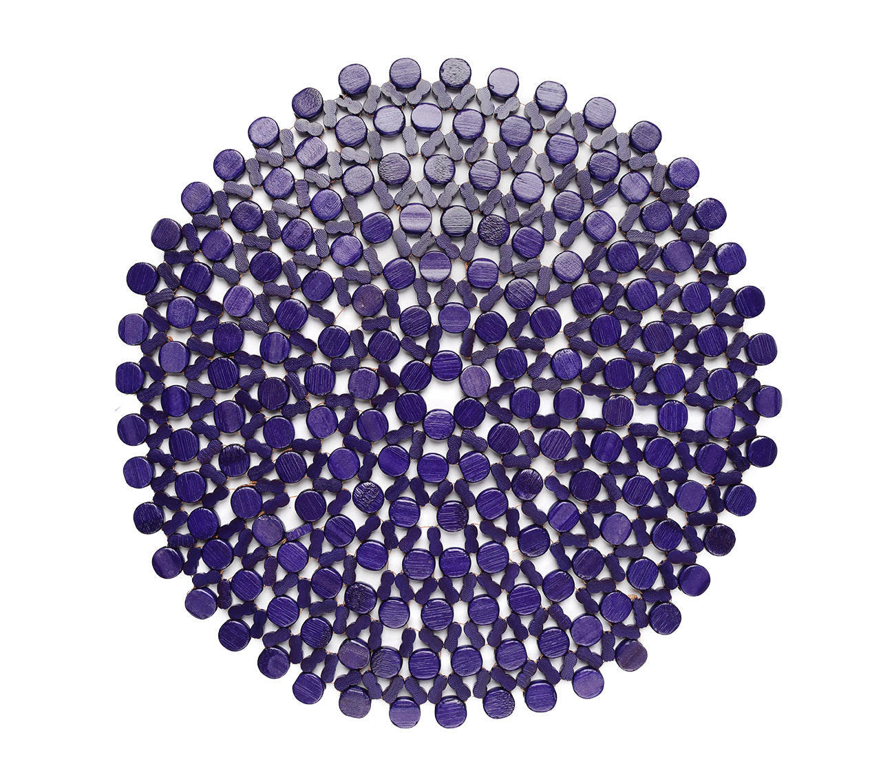 Round Bamboo Placemat in Navy Blue