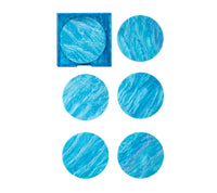 Kim Seybert, Inc.Mirage Drink Coasters in Aqua, Set of 6 in a Caddy