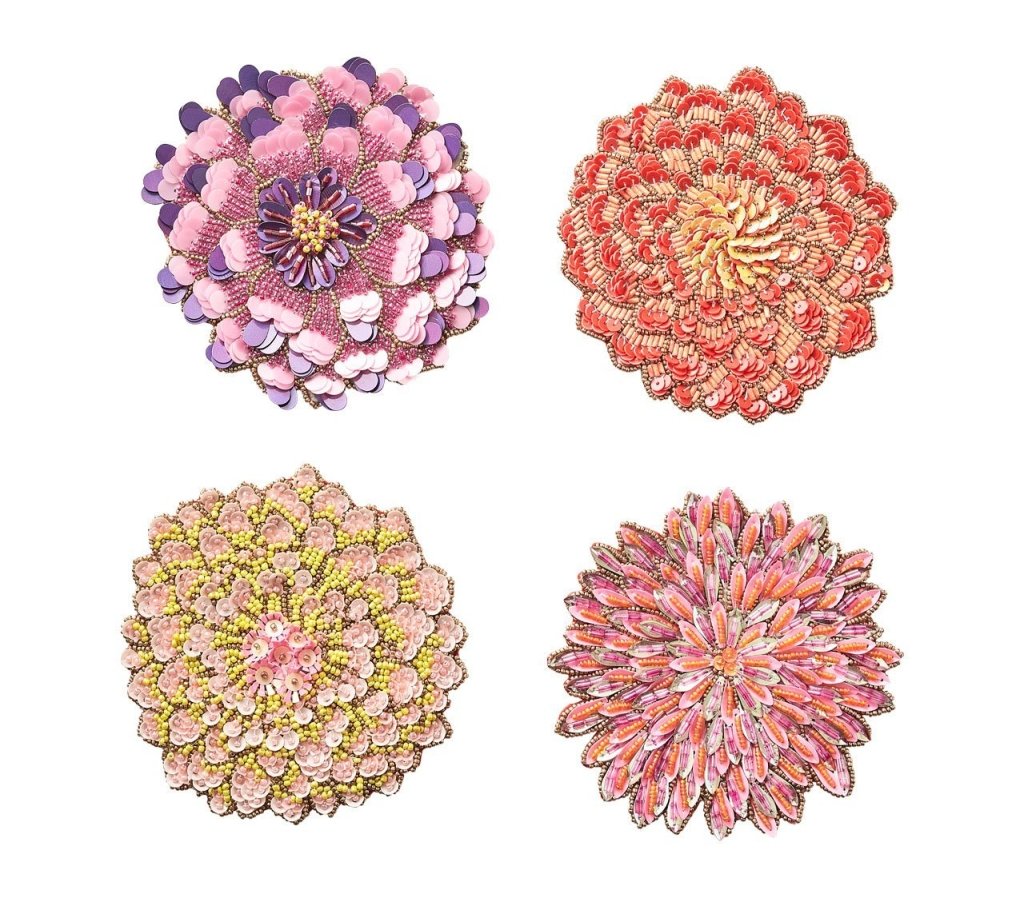 Dahlia Drink Coasters, Set of 4 in a Gift Bag