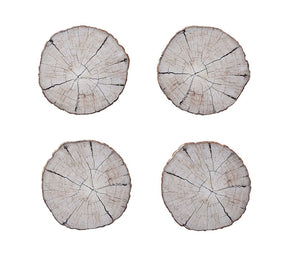 Kim Seybert, Inc.Birch Coasters in Ivory & Natural, Set of 4 in a Gift BoxDrink Coasters