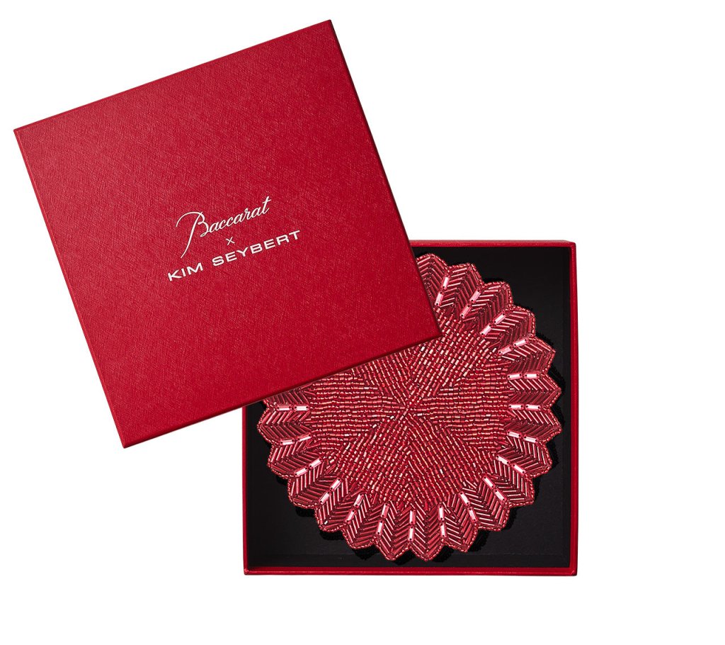 Kim Seybert, Inc.Etoile Coaster in Red, Set of 4 in a Gift BoxDrink Coasters