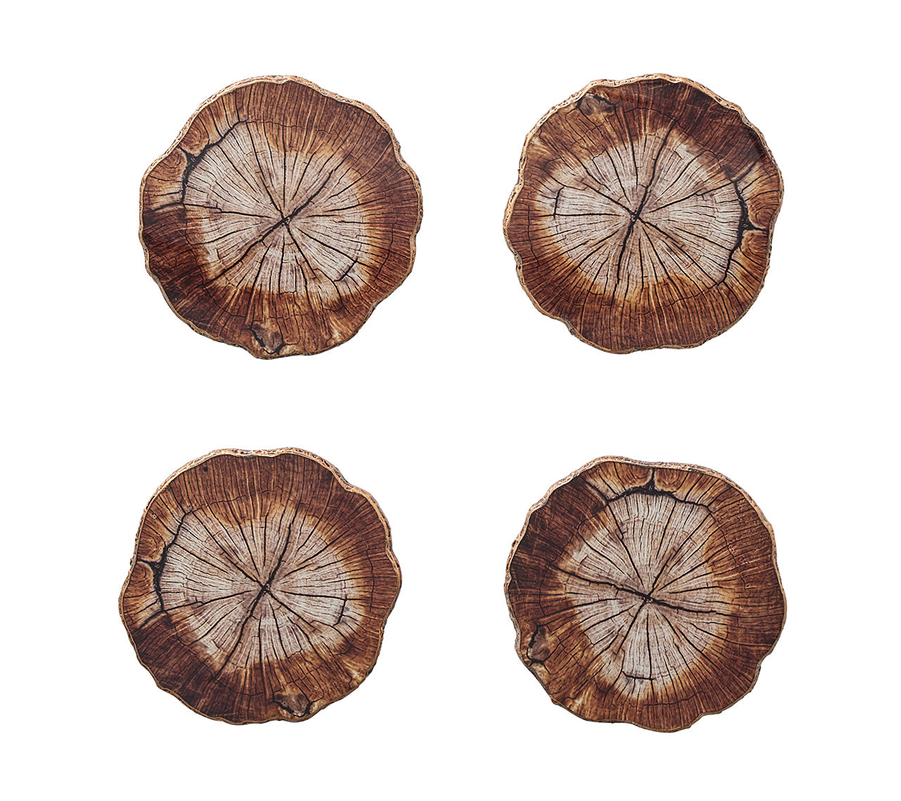 Cedar Coasters in Brown, Set of 4 in a Gift Box
