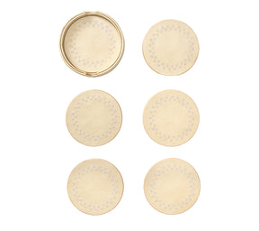 Starry Night Coaster in Gold & Silver, Set of 6 in a Caddy