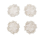 Winter Lace Drink Coasters in Silver & Crystal, Set of 4 in a Gift Bag
