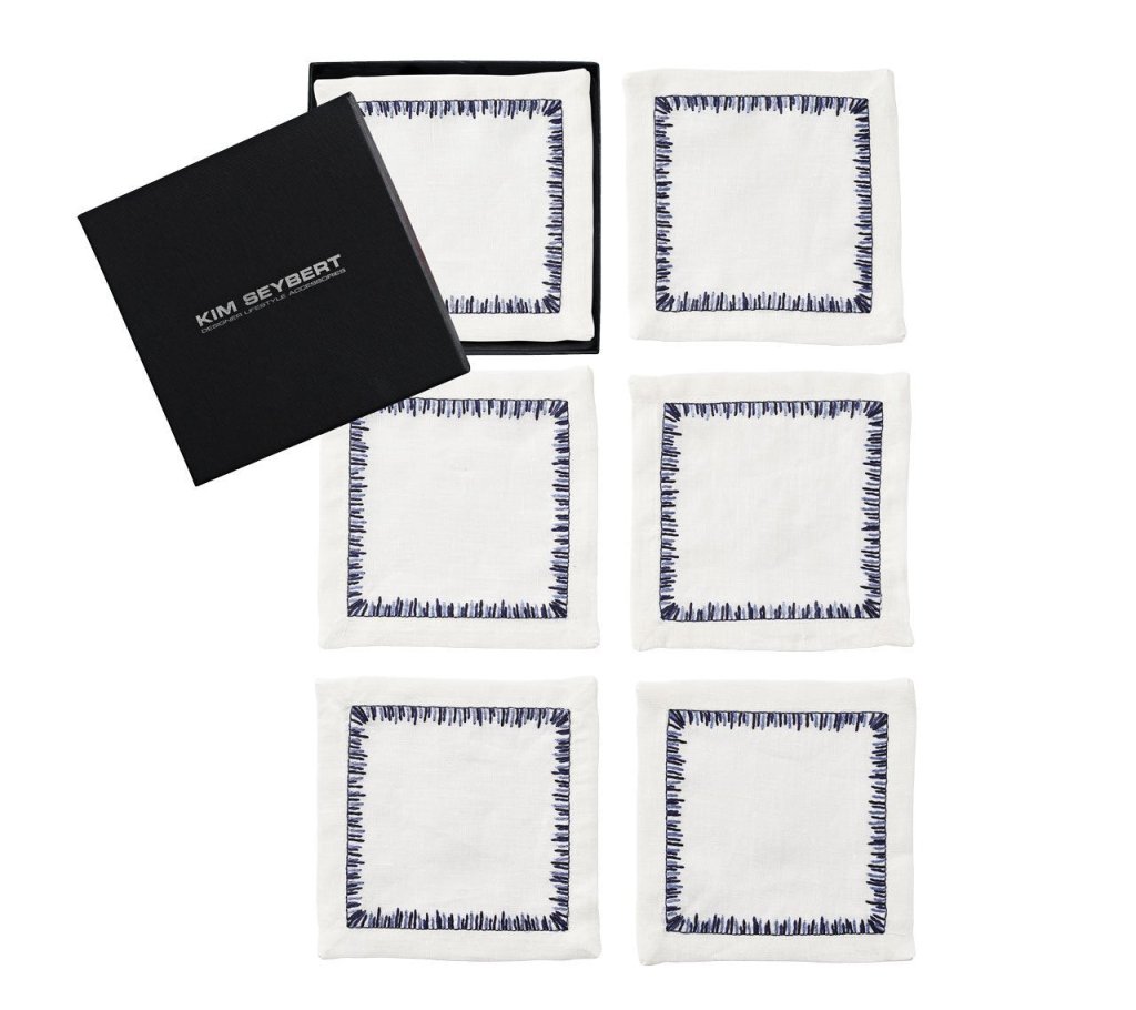 Kim Seybert, Inc.Filament Cocktail Napkins in Navy, Set of 6 in a Gift BoxCocktail Napkins