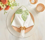Calypso Napkin in White & Green, Set of 4