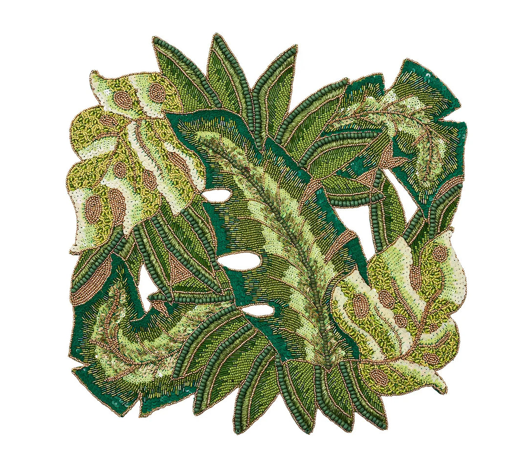 Calypso Placemat in Green & Gold, Set of 2