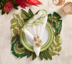 Calypso Placemat in Green & Gold, Set of 2