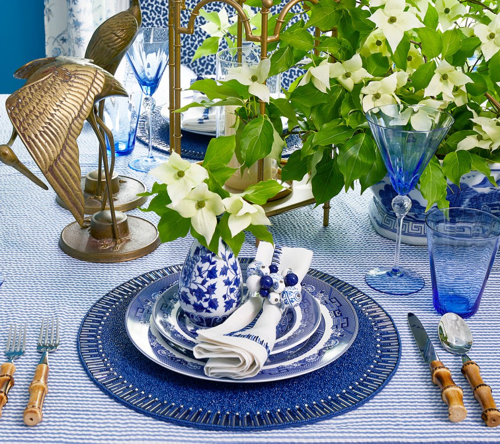Kim Seybert, Inc.Daphne Tumbler in Blue, Set of 4Glassware