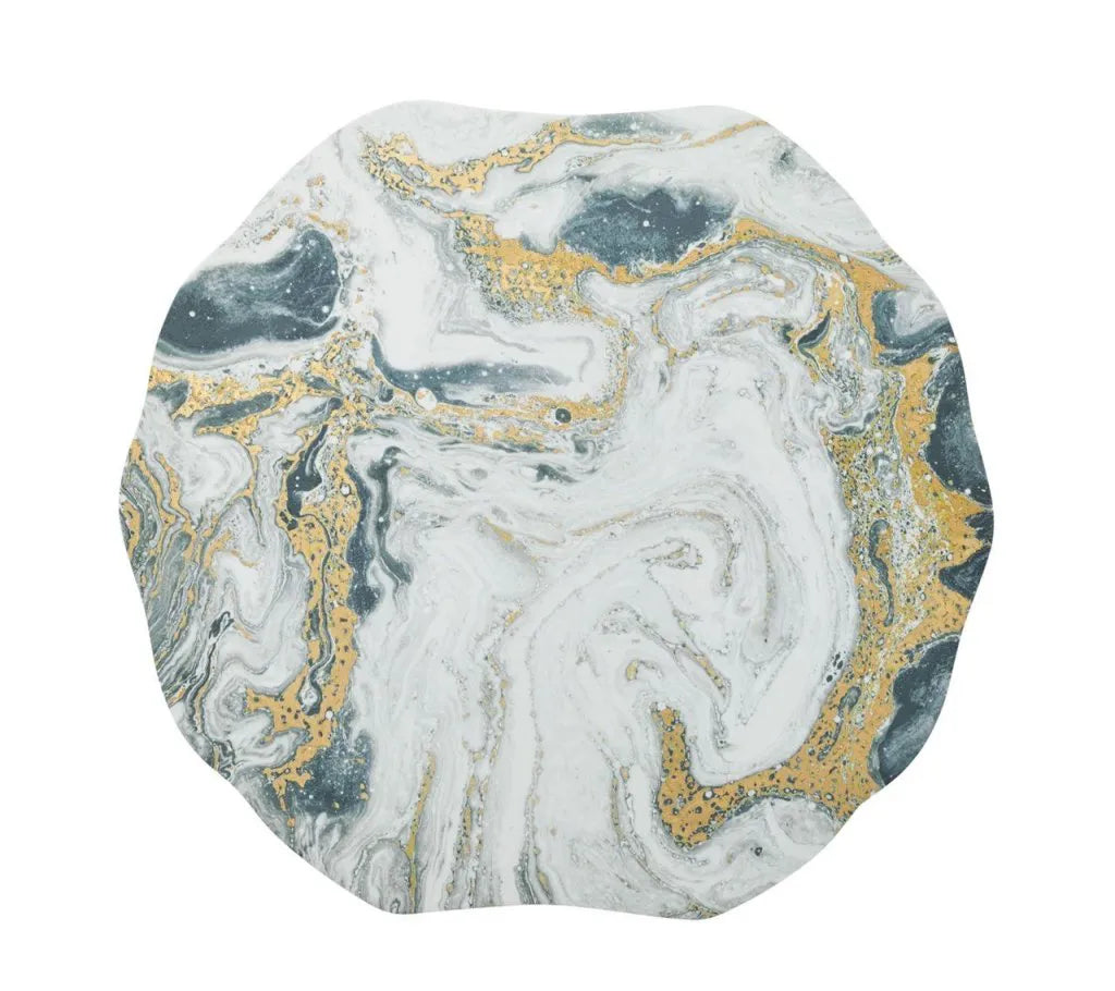 Cosmos Placemat in Ivory, Gold & Silver, Set of 4