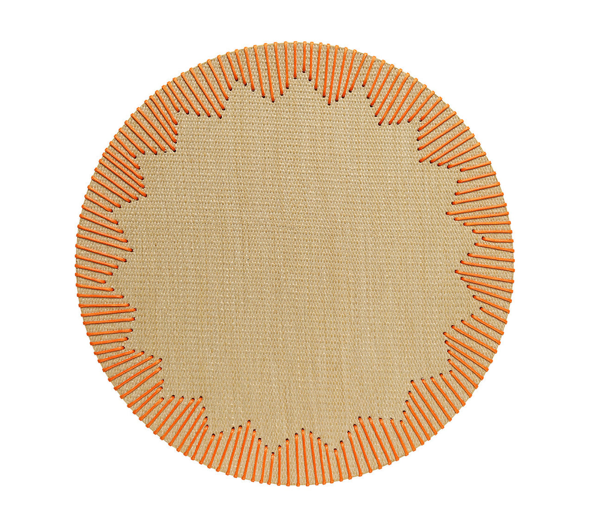 Sample: Sunstitch Placemat in Natural and Orange