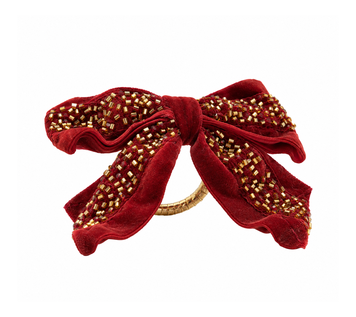 Sample: Jubilee Bow Napkin Ring in Red & Gold