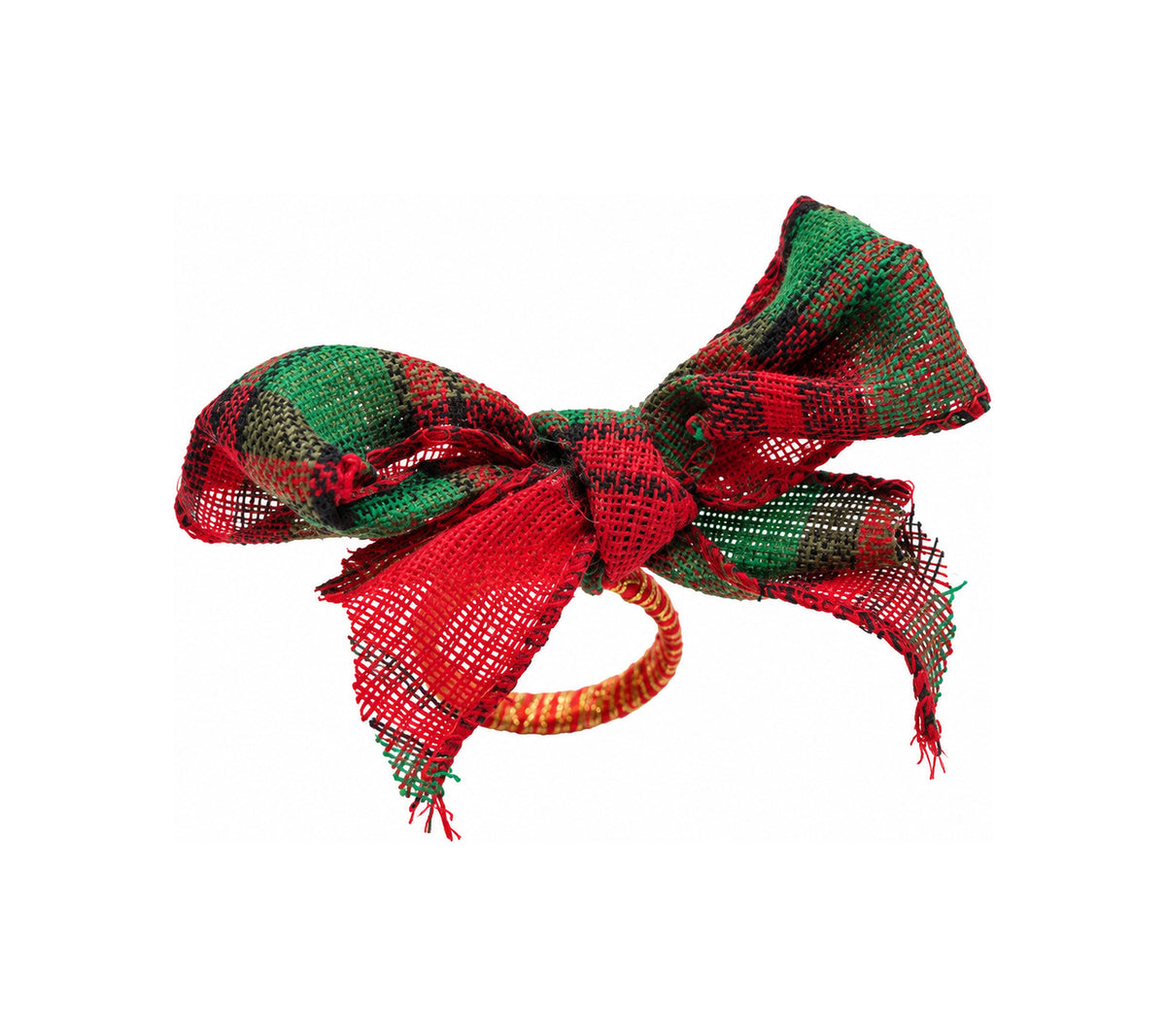 Sample: Plaid Napkin Ring in Red & Multi