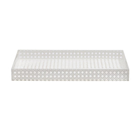 Reed Vanity Tray in White 14.5" X 7.5"