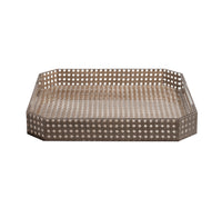 Reed Tray in Brown, 15"L x 15"W