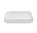 Reed Tray in White 15" X 15"