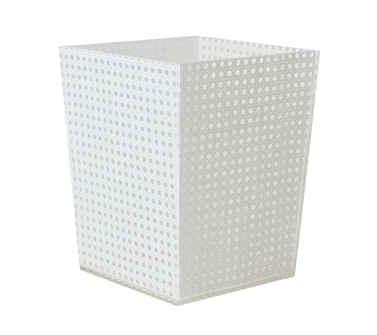 Reed Waste Basket in White