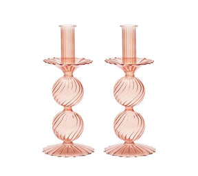 Kim Seybert, Inc.Bella Short Candle Holders in Blush, Set of 2 in a BoxHome Decor