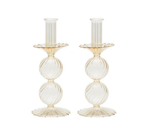 Kim Seybert, Inc.Bella Short Candle Holder in Champagne, Set of 2 in a BoxHome Decor