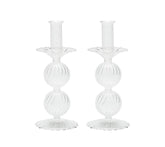 Kim Seybert, Inc.Bella Short Candle Holder in Clear, Set of 2 in a BoxHome Decor