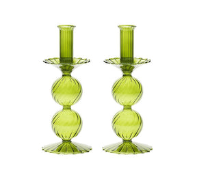 Kim Seybert, Inc.Bella Short Candle Holder in Olive, Set of 2 in a BoxHome Decor