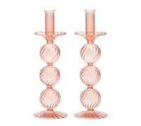 Iris Tall Candle Holder in Blush, Set of 2 in a Box