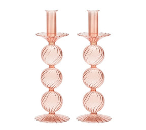 Kim Seybert, Inc.Iris Tall Candle Holder in Blush, Set of 2 in a BoxHome Decor