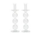 Kim Seybert, Inc.Iris Tall Candle Holder in Clear, Set of 2 in a BoxHome Decor