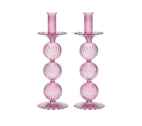 Kim Seybert, Inc.Iris Tall Candle Holder in Lavender, Set of 2 in a BoxHome Decor