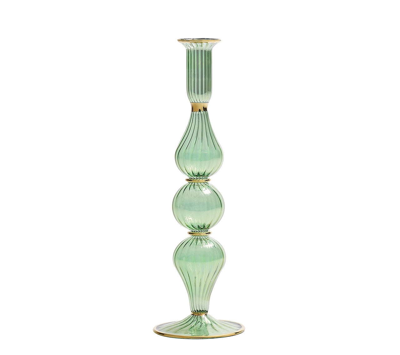 Ripple Candle Holder in Green