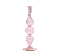 Ripple Candle Holder in Pink