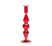 Ripple Candle Holder in Ruby