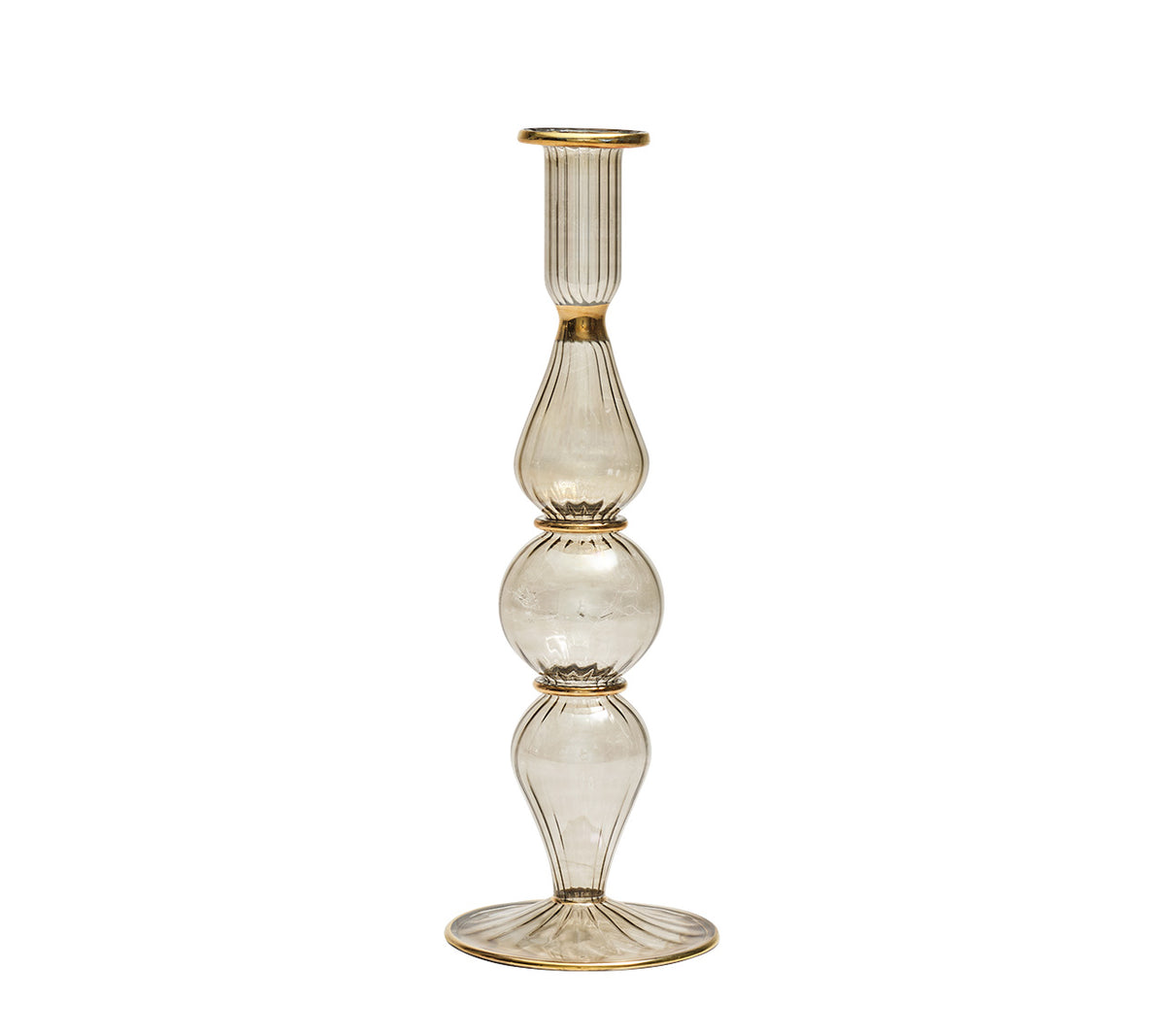 Ripple Candle Holder in Smoke
