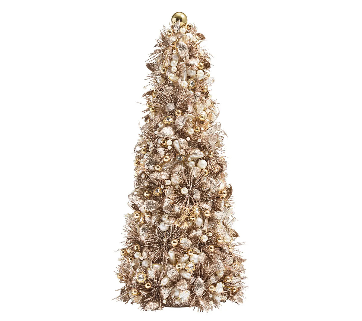 Gilded Spray Xmas Tree in Gold & Crystal, 17"