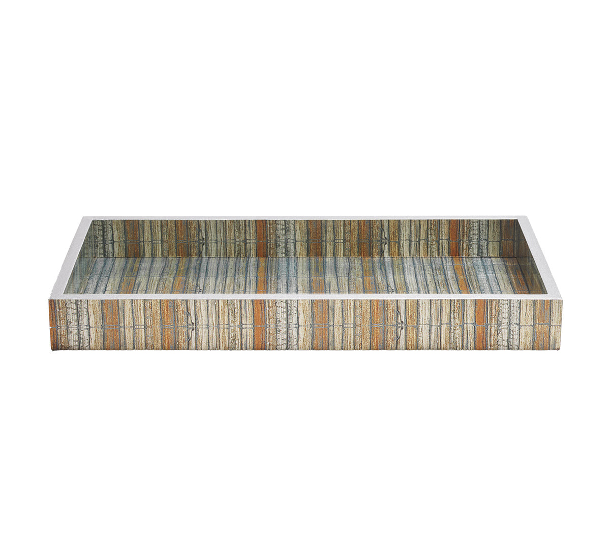 Russet Tray in Gold & Silver, 14.5"L x 7.5"W