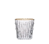 Bamboo Tumbler in Clear & Gold, Set of 4